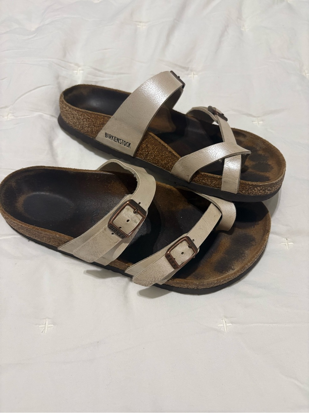Birkenstock 37 Two-Strap Cork Footbed Sandals